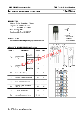 2SA1386A Datasheet PDF Inchange Semiconductor