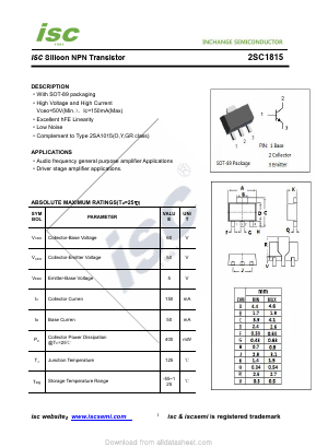 C1815 Datasheet PDF Inchange Semiconductor
