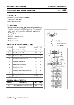 MJ13333 Datasheet PDF Inchange Semiconductor