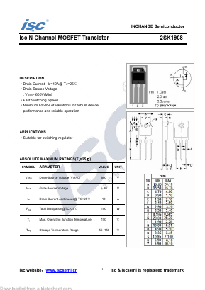 2SK1968 Datasheet PDF Inchange Semiconductor