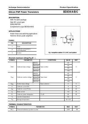BDX54B Datasheet PDF Inchange Semiconductor