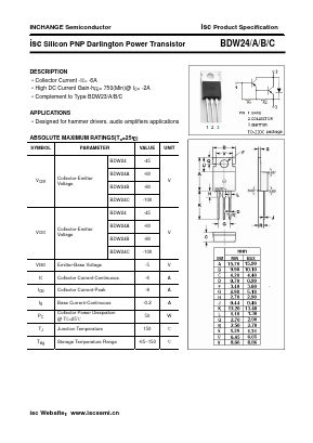 BDW24A Datasheet PDF Inchange Semiconductor