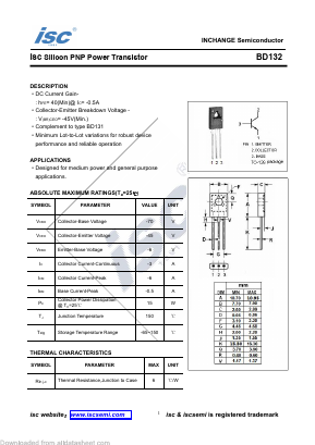 BD132 Datasheet PDF Inchange Semiconductor