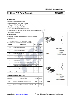 MJD2955 Datasheet PDF Inchange Semiconductor