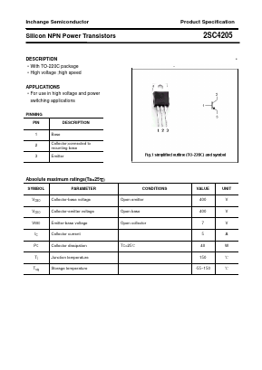 C4205 Datasheet PDF Inchange Semiconductor