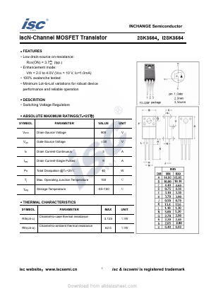 2SK3564 Datasheet PDF Inchange Semiconductor
