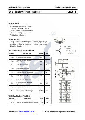 2N6513 Datasheet PDF Inchange Semiconductor