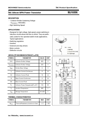 MJ16006 Datasheet PDF Inchange Semiconductor