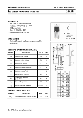 A671 Datasheet PDF Inchange Semiconductor