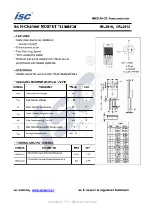 IRL2910 Datasheet PDF Inchange Semiconductor