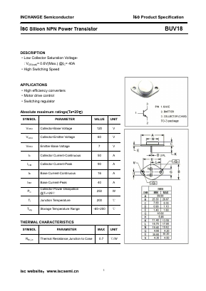 BUV18 Datasheet PDF Inchange Semiconductor