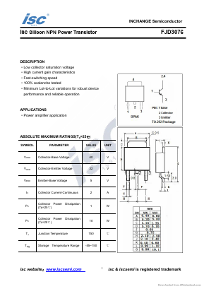 FJD3076 Datasheet PDF Inchange Semiconductor