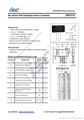 2SB1570 Datasheet PDF Inchange Semiconductor