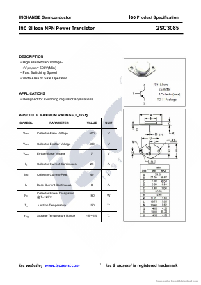 2SC3085 Datasheet PDF Inchange Semiconductor
