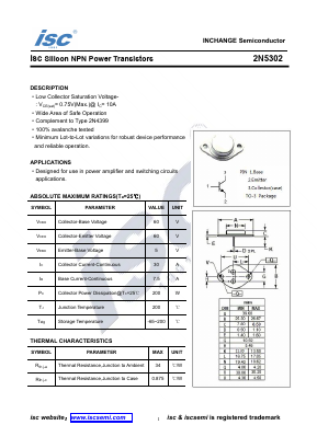 2N5302 Datasheet PDF Inchange Semiconductor