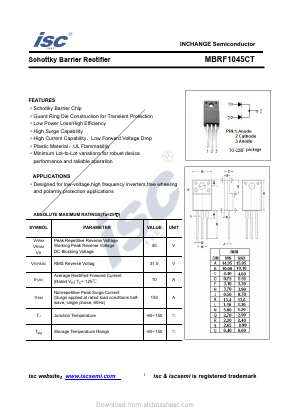 MBRF1045CT Datasheet PDF Inchange Semiconductor