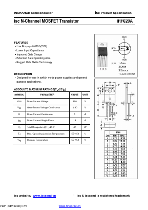 IRF620A Datasheet PDF Inchange Semiconductor