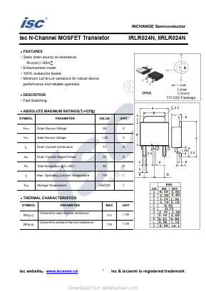 IRLR024N Datasheet PDF Inchange Semiconductor
