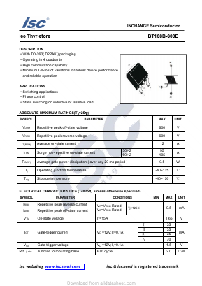 BT138B-600E Datasheet PDF Inchange Semiconductor