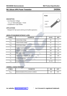 2N3904 Datasheet PDF Inchange Semiconductor