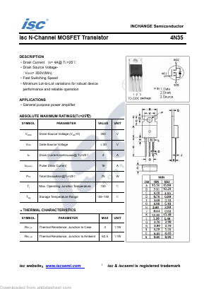 4N35 Datasheet PDF Inchange Semiconductor