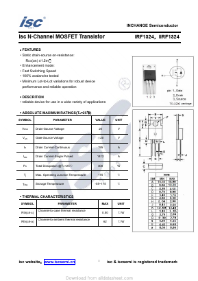 IRF1324 Datasheet PDF Inchange Semiconductor