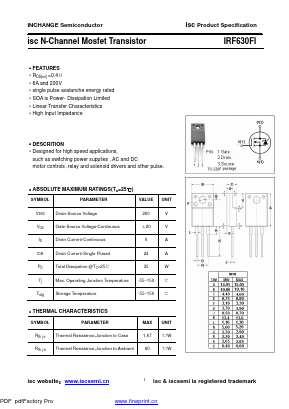 IRF630FI Datasheet PDF Inchange Semiconductor