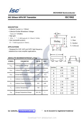 ISC1862 Datasheet PDF Inchange Semiconductor