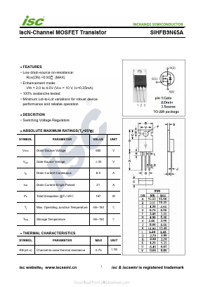 SIHFB9N65A Datasheet PDF Inchange Semiconductor