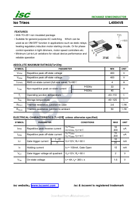 L4004V8 Datasheet PDF Inchange Semiconductor
