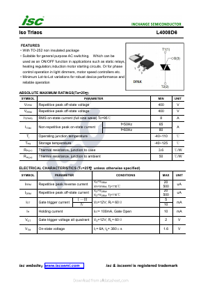 L4008D6 Datasheet PDF Inchange Semiconductor