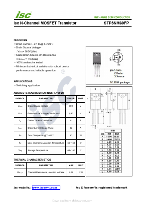 STP8NM60FP Datasheet PDF Inchange Semiconductor