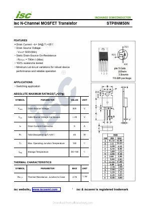 STP8NM50N Datasheet PDF Inchange Semiconductor