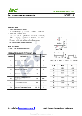 ISCRF216 Datasheet PDF Inchange Semiconductor