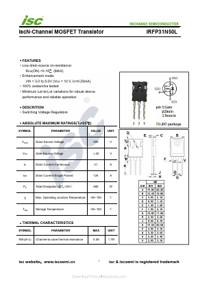 IRFP31N50L Datasheet PDF Inchange Semiconductor