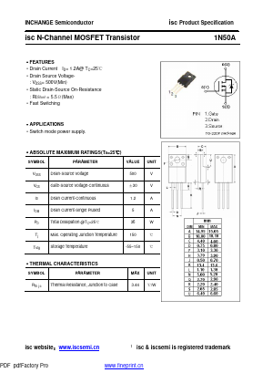 1N50A Datasheet PDF Inchange Semiconductor