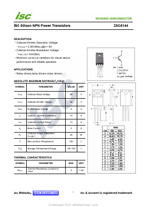 2SC6144 Datasheet PDF Inchange Semiconductor