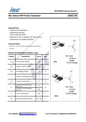 A2126 Datasheet PDF Inchange Semiconductor