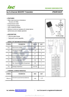 IPI60R165CP Datasheet PDF Inchange Semiconductor