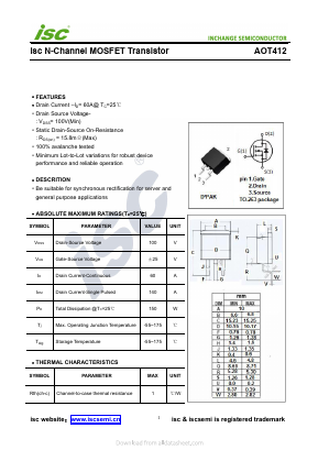 AOT412 Datasheet PDF Inchange Semiconductor