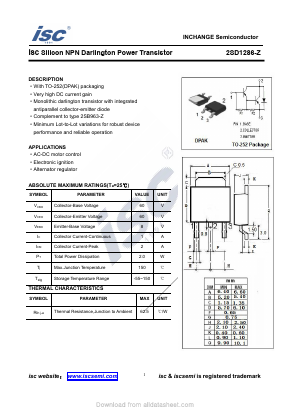 2SD1286-Z Datasheet PDF Inchange Semiconductor