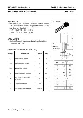 C3582 Datasheet PDF Inchange Semiconductor