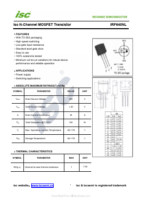 IRF640NL Datasheet PDF Inchange Semiconductor