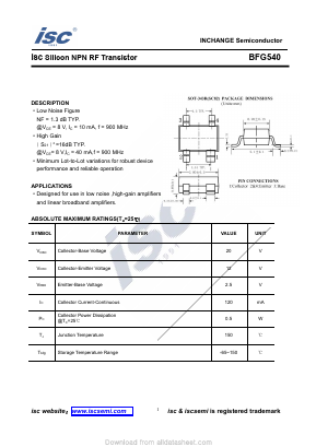 BFG540 Datasheet PDF Inchange Semiconductor