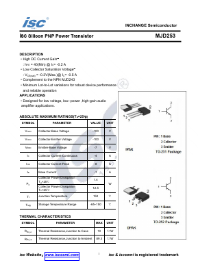 MJD253 Datasheet PDF Inchange Semiconductor