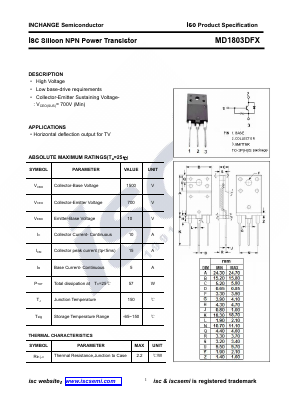 MD1803DFX Datasheet PDF Inchange Semiconductor