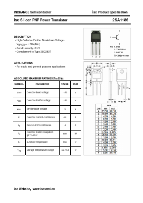A1186 Datasheet PDF Inchange Semiconductor