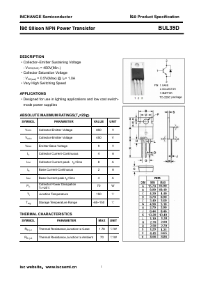 BUL39D Datasheet PDF Inchange Semiconductor