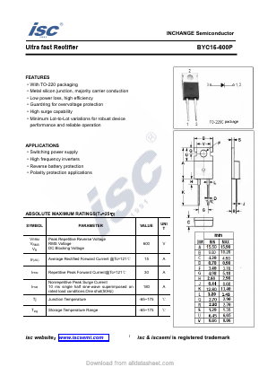 BYC15-600P Datasheet PDF Inchange Semiconductor