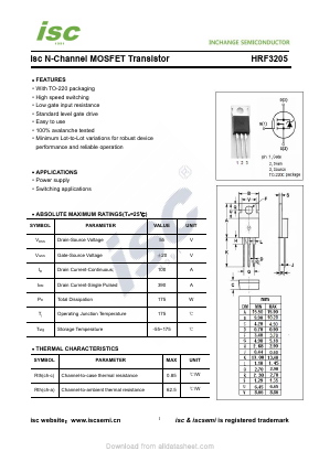 HRF3205 Datasheet PDF Inchange Semiconductor